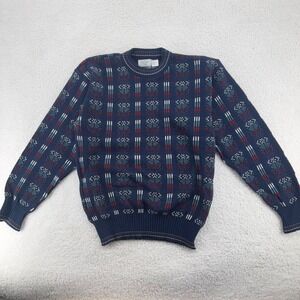 vintage MEN'S STORE SEARS‎ KNIT SWEATER MEDIUM fair isle multicolor geometric